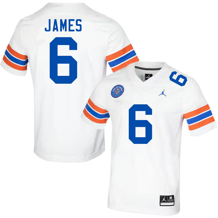 Shemar James Florida Jersey,Florida Gators #6 Shemar James Jersey Youth Uniforms-Throwback White